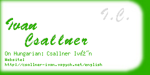 ivan csallner business card